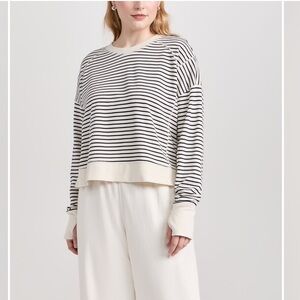 SWEATY BETTY After Class Women’s Nautical Striped Long Sleeve Crop Shirt